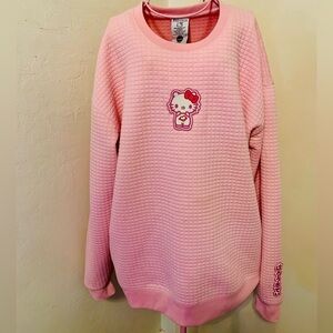 💕Box Lunch Hello Kitty pink quilted sweatshirt- Large